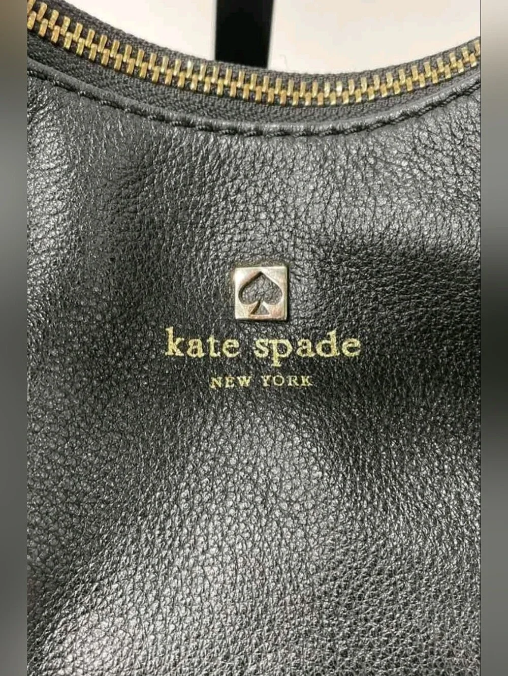 Kate Spade Black Leather Hobo with Chain-Link Strap